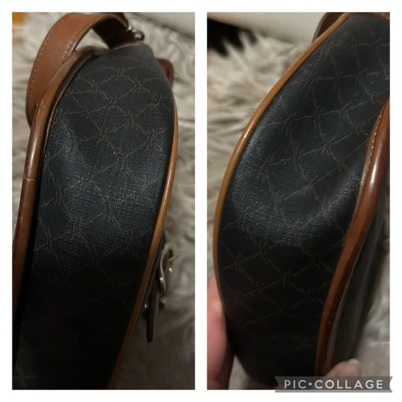 Vintage Longchamp Crossbody Bag-Leather-Brown Tones/Black-Flap Snap Closure - Picture 9 of 17